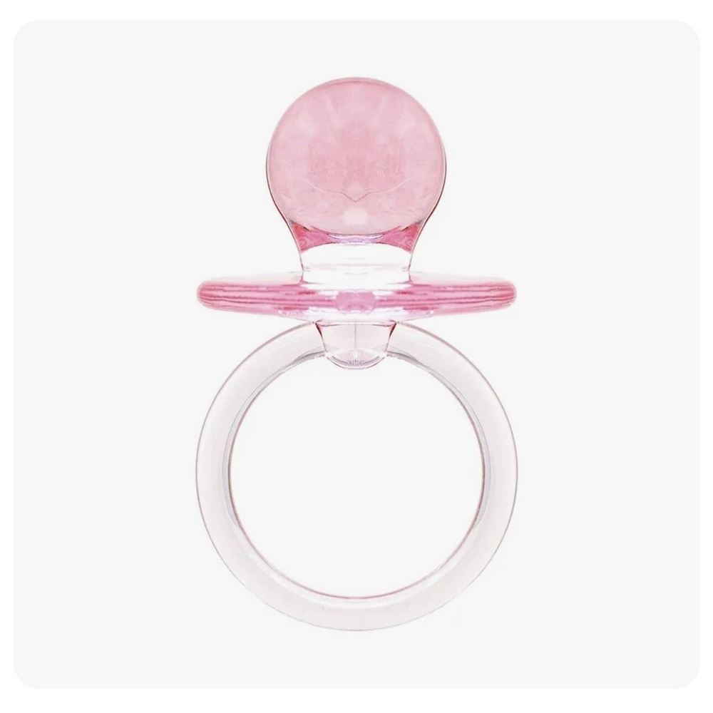 Pink Clear 2.5" Acrylic Plastic Pacifier Baby Shower Favors (Set of 12)‎